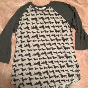 Lularoe Randy Tee, dachshund print (rare)